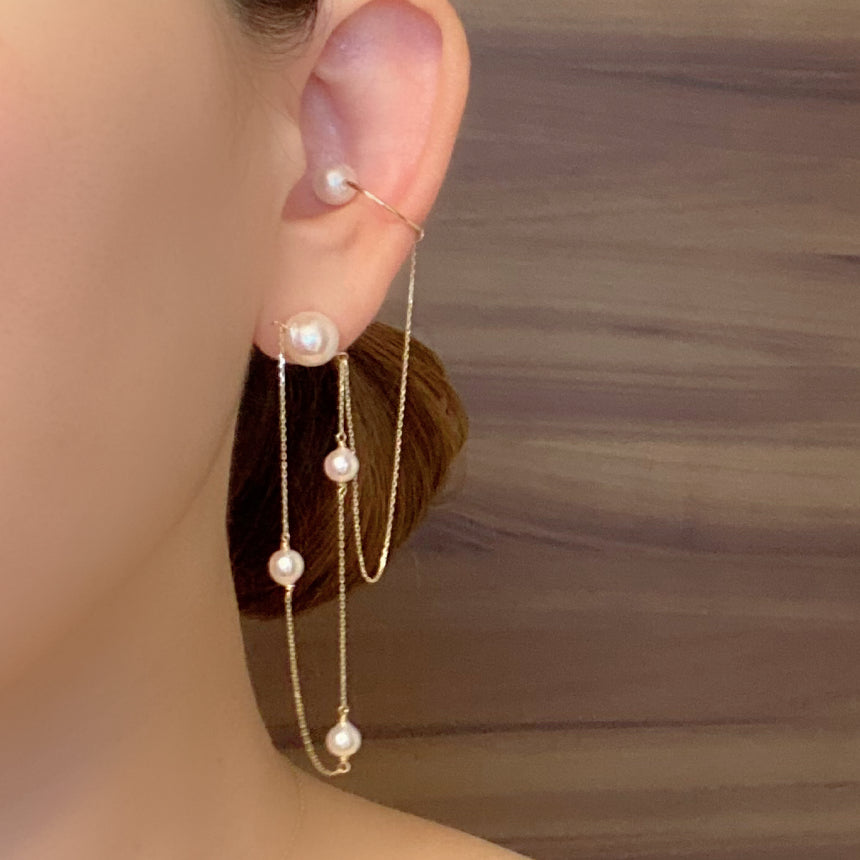 k18Akoya & Fresh water mariage ピアス　イヤーカフ - hikari pearl.