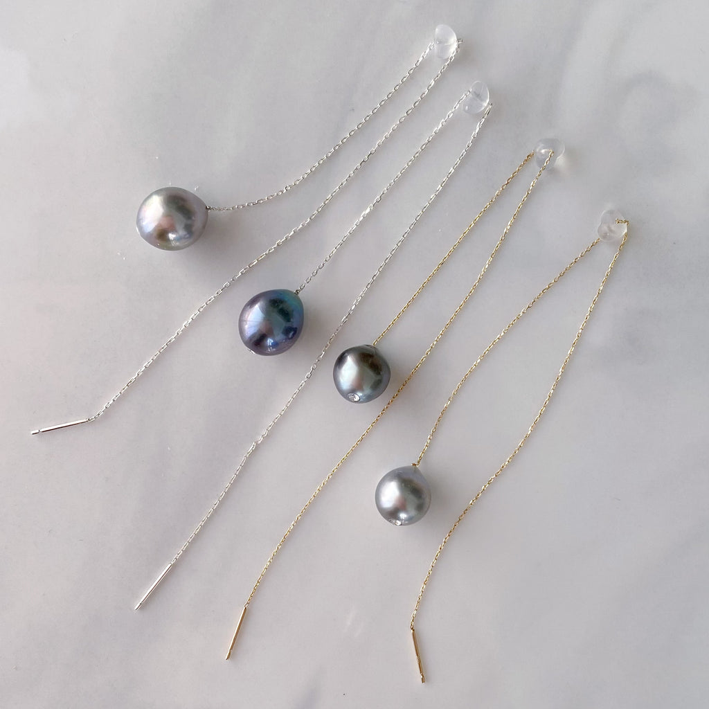 pearl long  chain weddingピアス　イヤリング - hikari pearl.