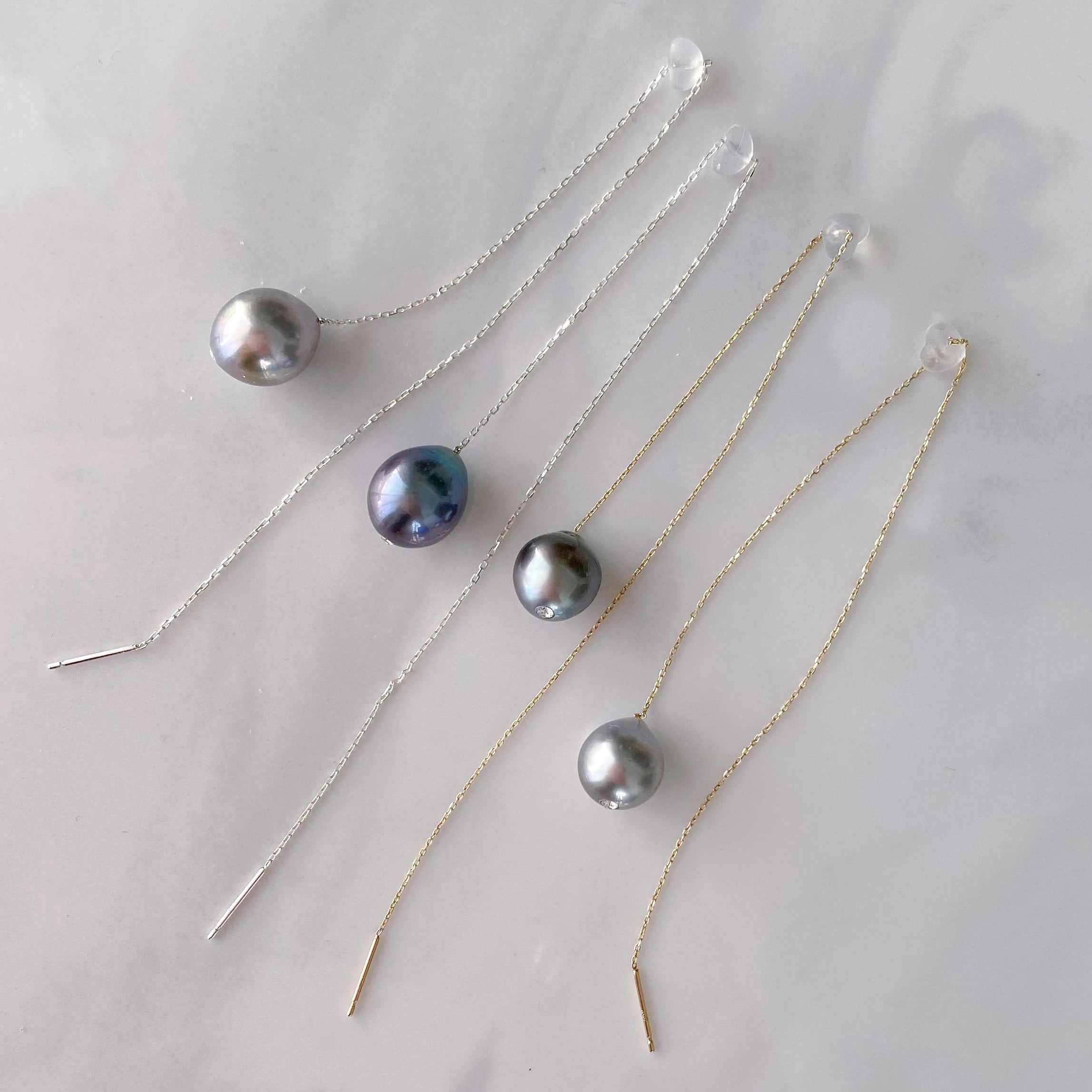 pearl long  chain weddingピアス　イヤリング - hikari pearl.