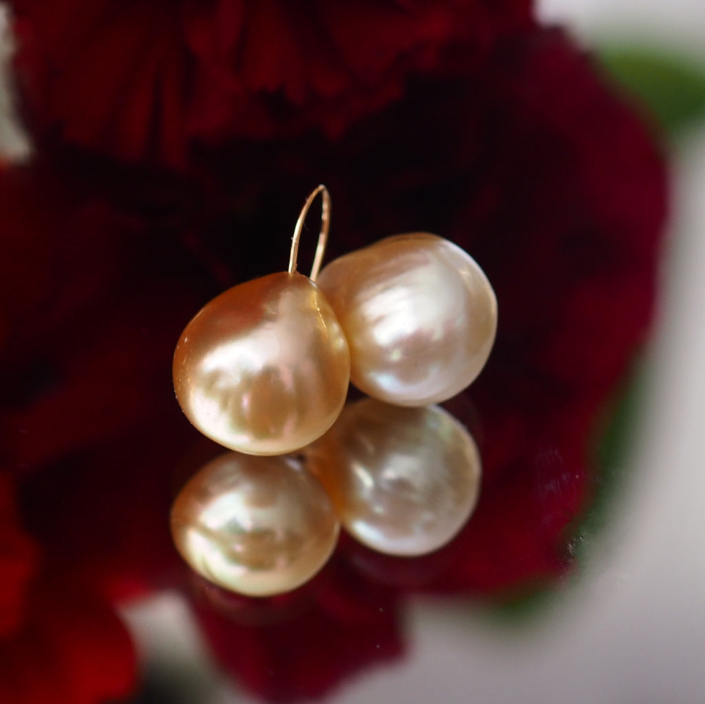 k18 South Sea pearl hook ピアス - hikari pearl.