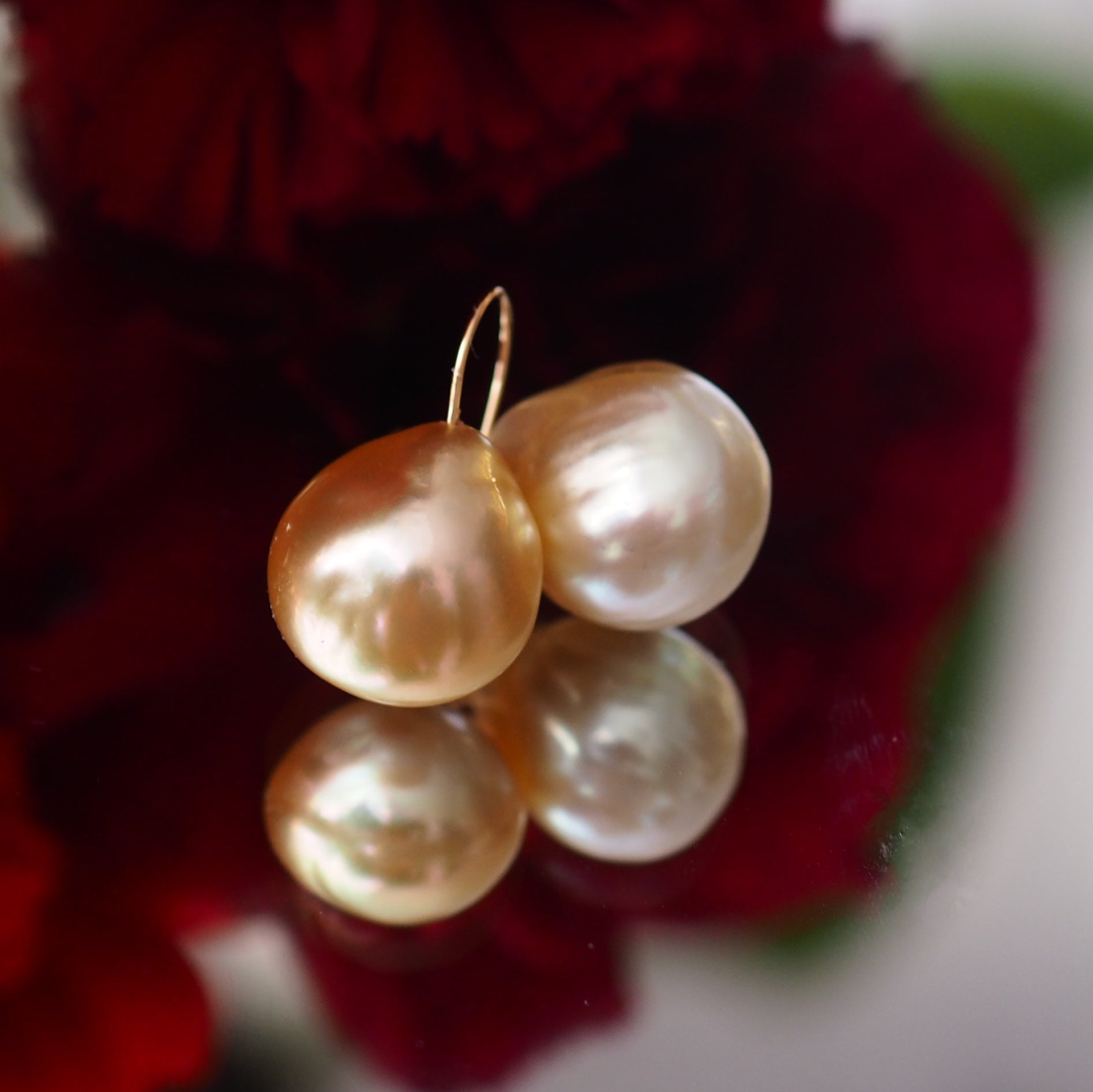 k18 South Sea pearl hook ピアス - hikari pearl.