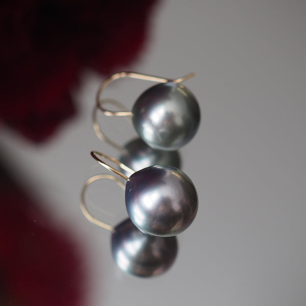 k18 Tahiti   pearl  hook ピアス - hikari pearl.