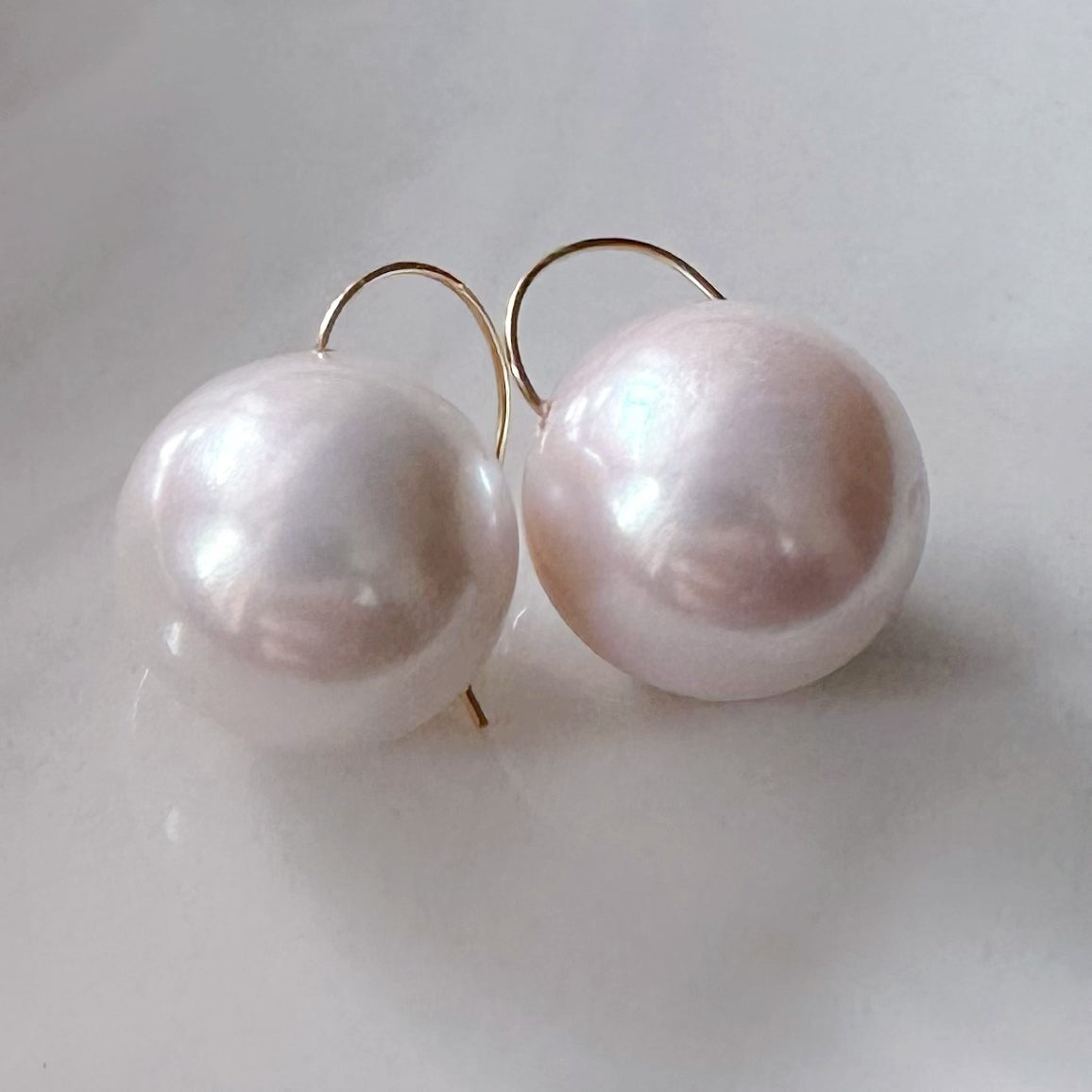 一点もの　k18  freshwater pearl ピアス - hikari pearl.