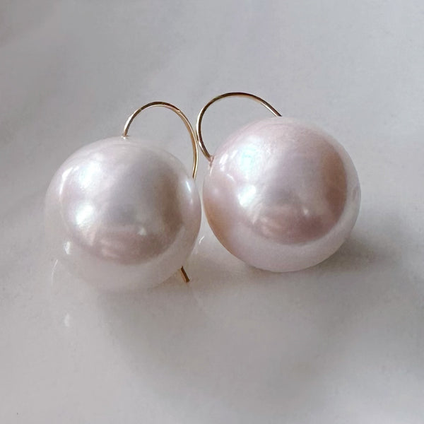 一点もの　k18  freshwater pearl ピアス