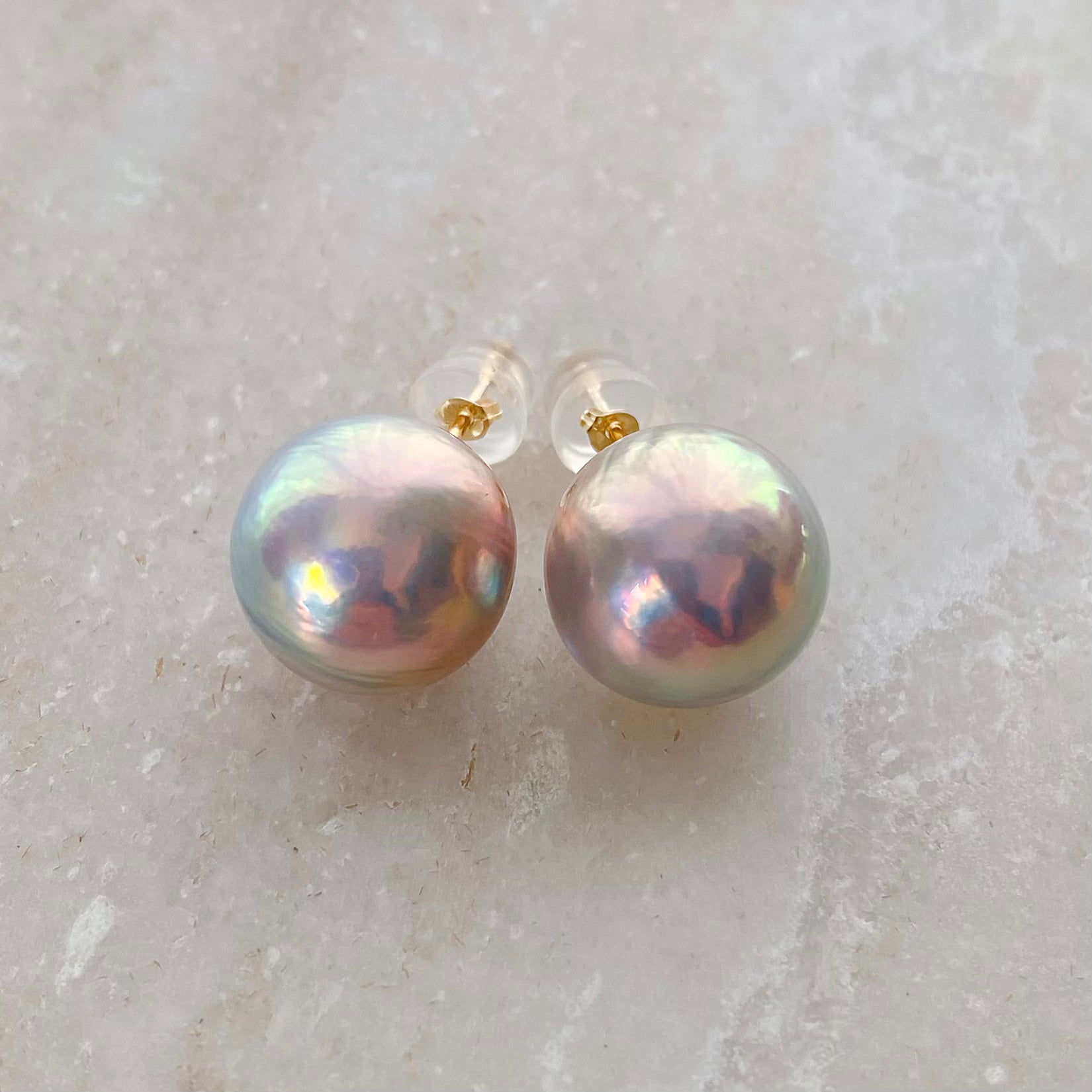 一点ものmabe pearl aurora  nudeピアス - hikari pearl.