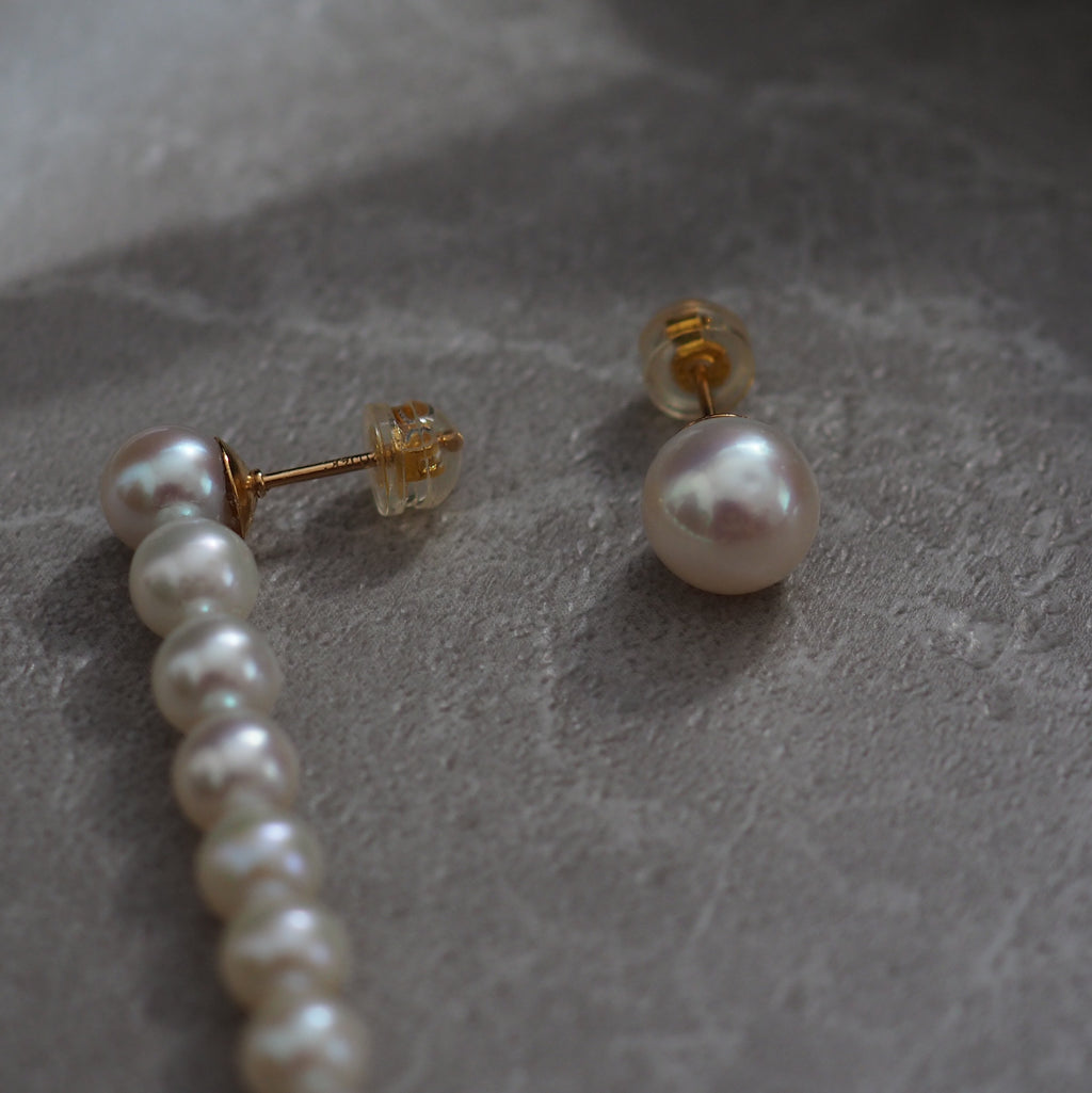 Gradation  pearl iline asymmetry ピアス　イヤリング - hikari pearl.