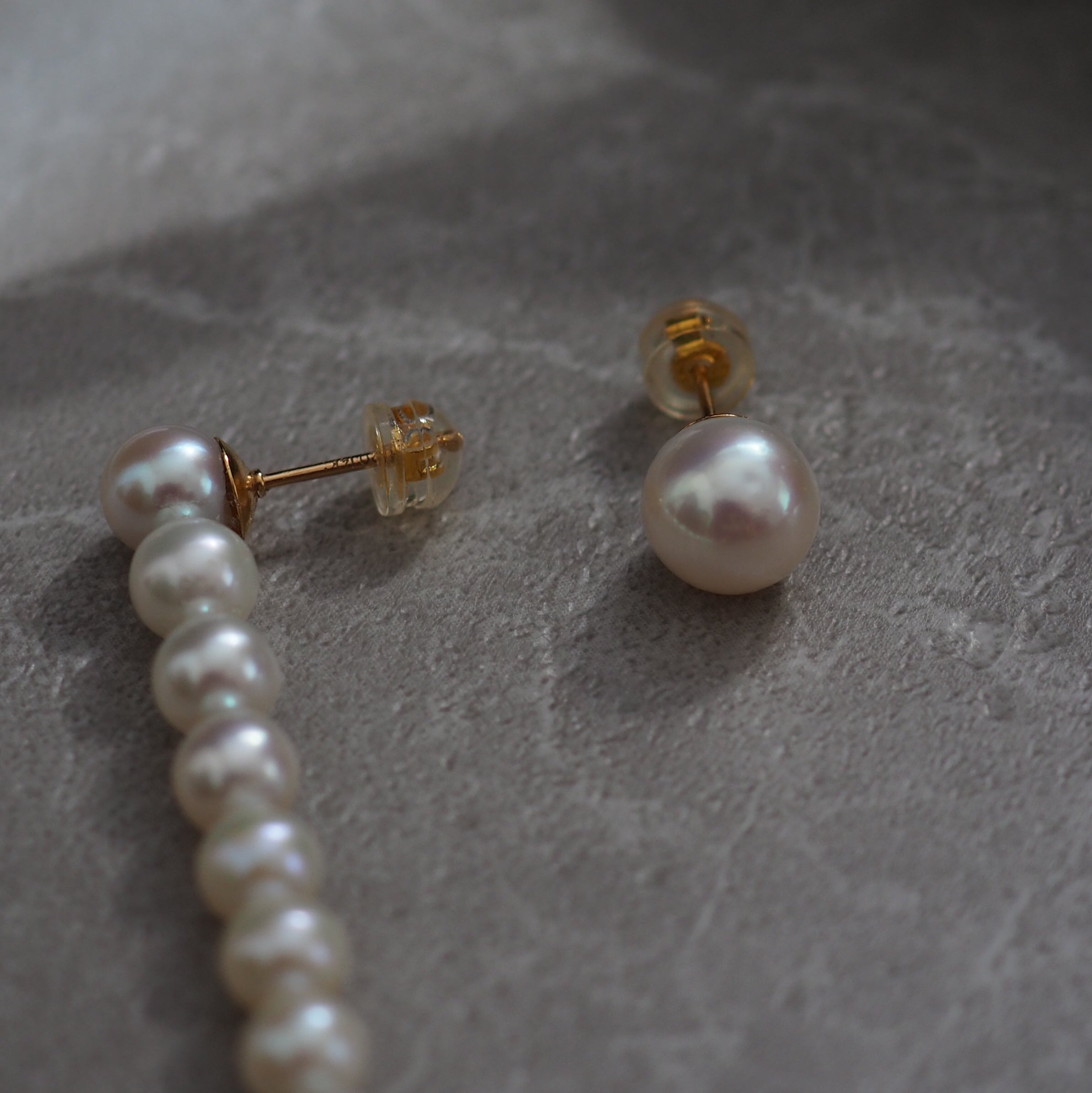 Gradation  pearl iline asymmetry ピアス　イヤリング - hikari pearl.