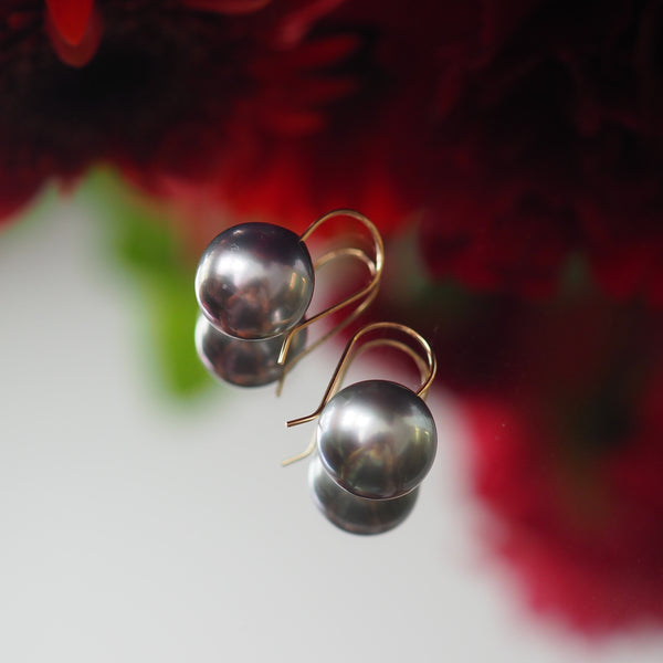 k18 Tahiti   pearl  hook ピアス - hikari pearl.