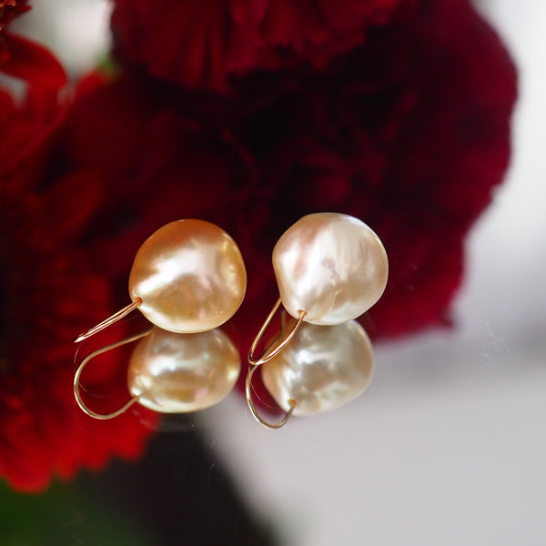 k18 South Sea pearl hook ピアス - hikari pearl.