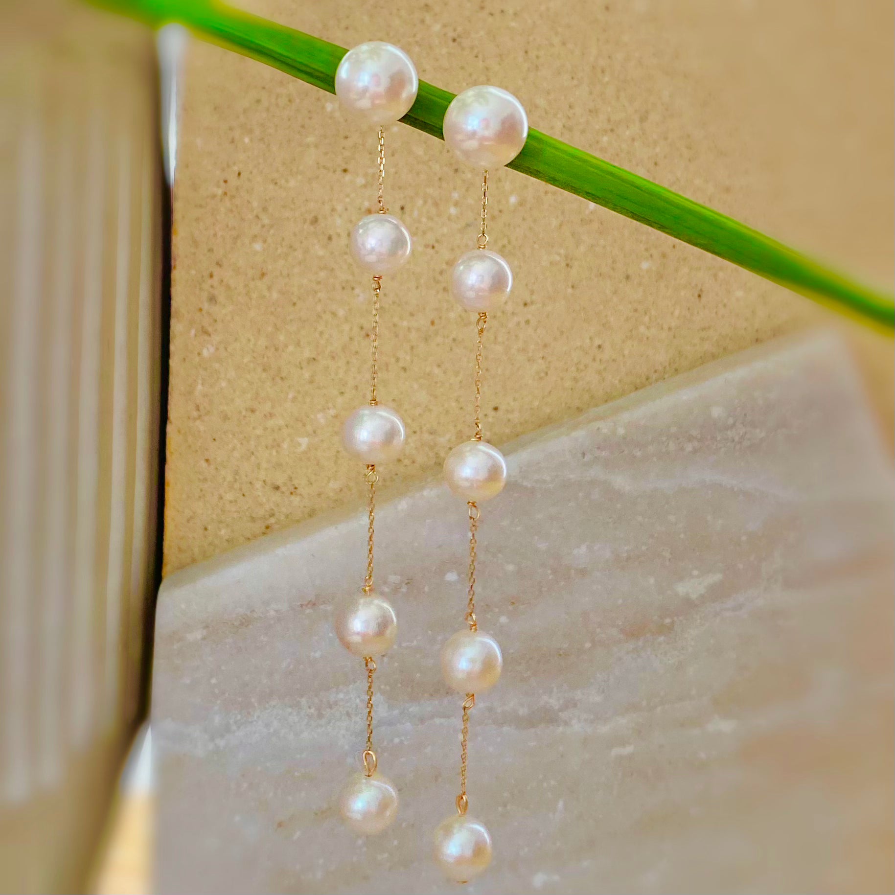 No.2 station pearl long weddingピアス　イヤリング - hikari pearl.