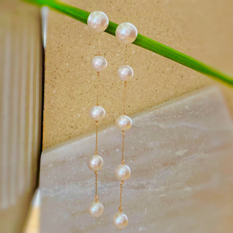 No.2 station pearl long weddingピアス　イヤリング - hikari pearl.