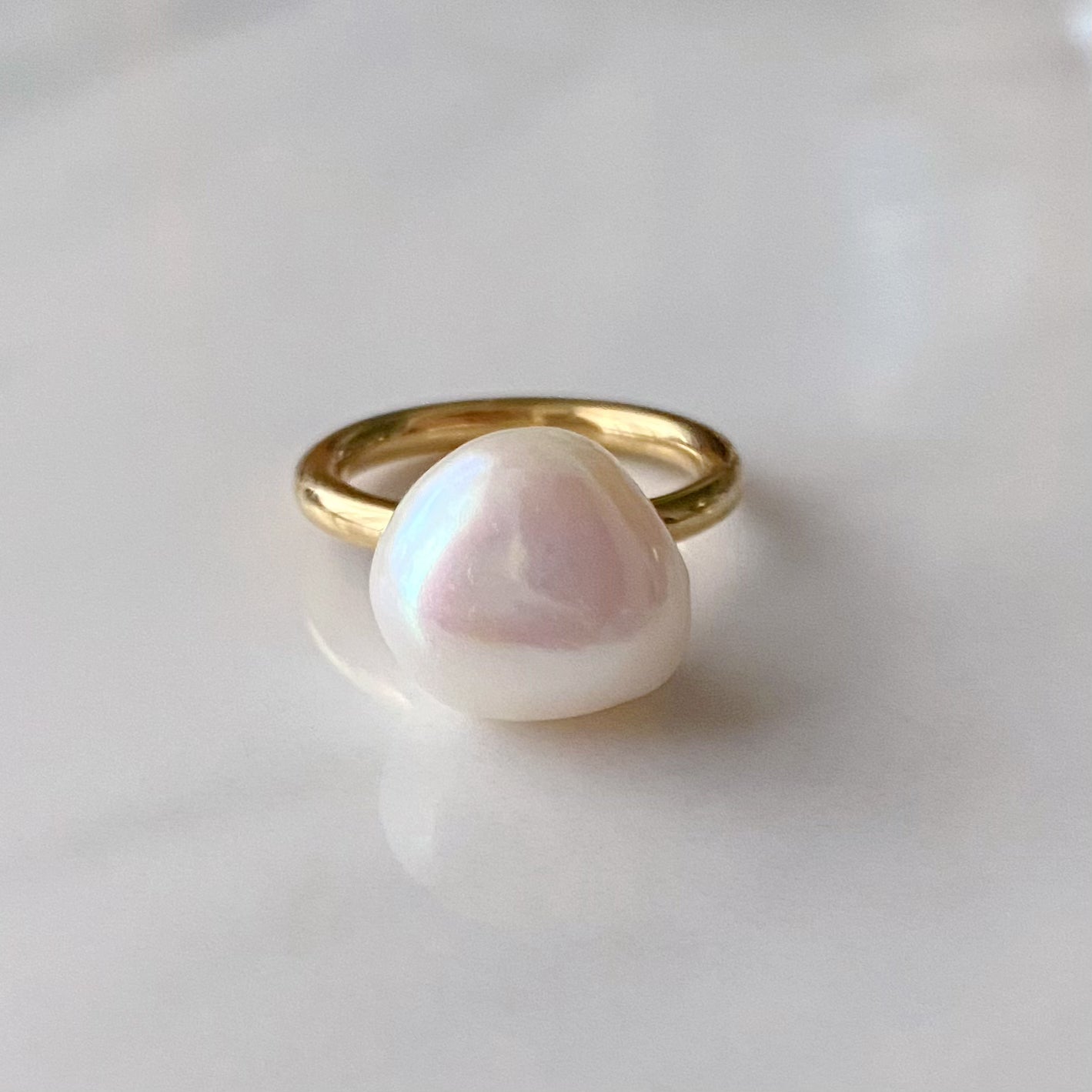 semi baroque white ring セミオーダー - hikari pearl.