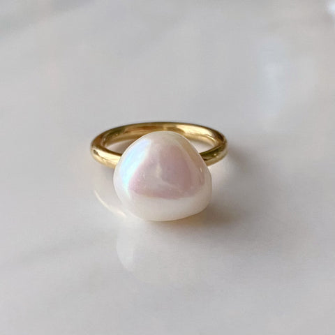 semi baroque white ring セミオーダー - hikari pearl.