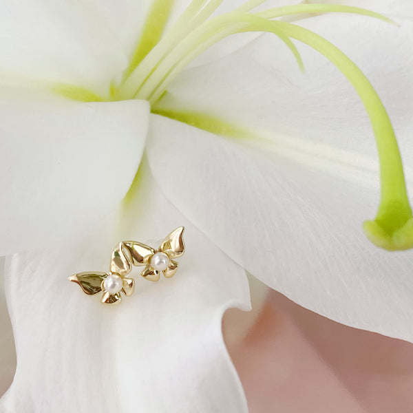 k10 Papillon motif  pearl ピアス　イヤリング - hikari pearl.