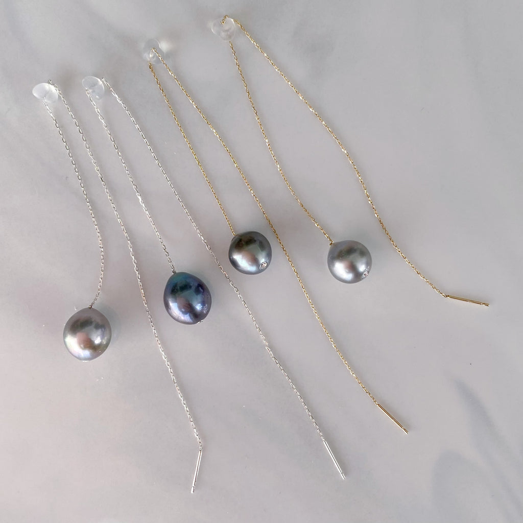 pearl long  chain weddingピアス　イヤリング - hikari pearl.