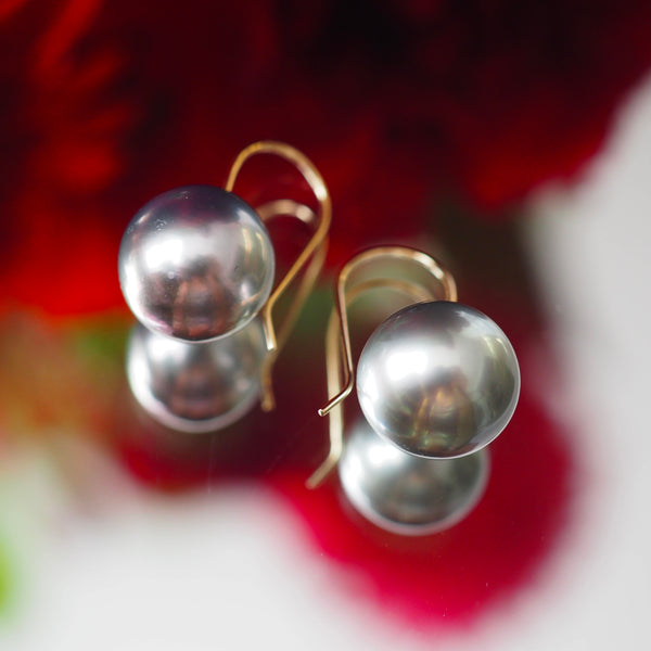 k18 Tahiti   pearl  hook ピアス - hikari pearl.