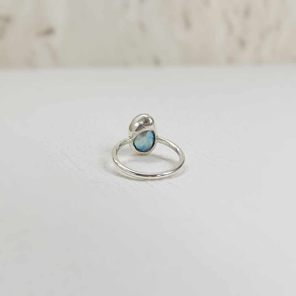 一点ものnatural blue akoya ring No.24 - hikari pearl.