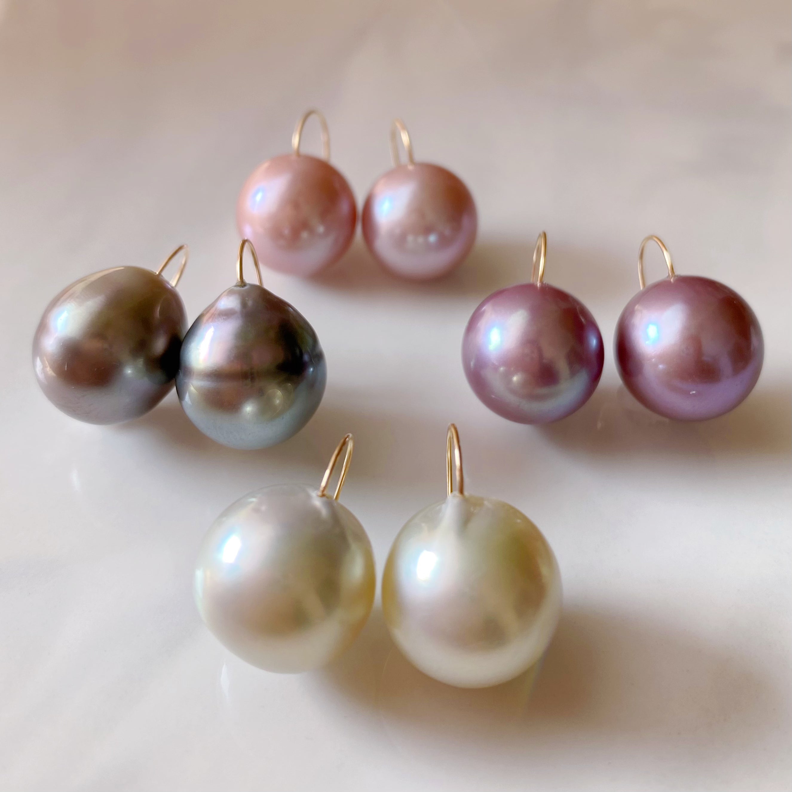 一点もの　k18 tahiti pearl  ピアス - hikari pearl.