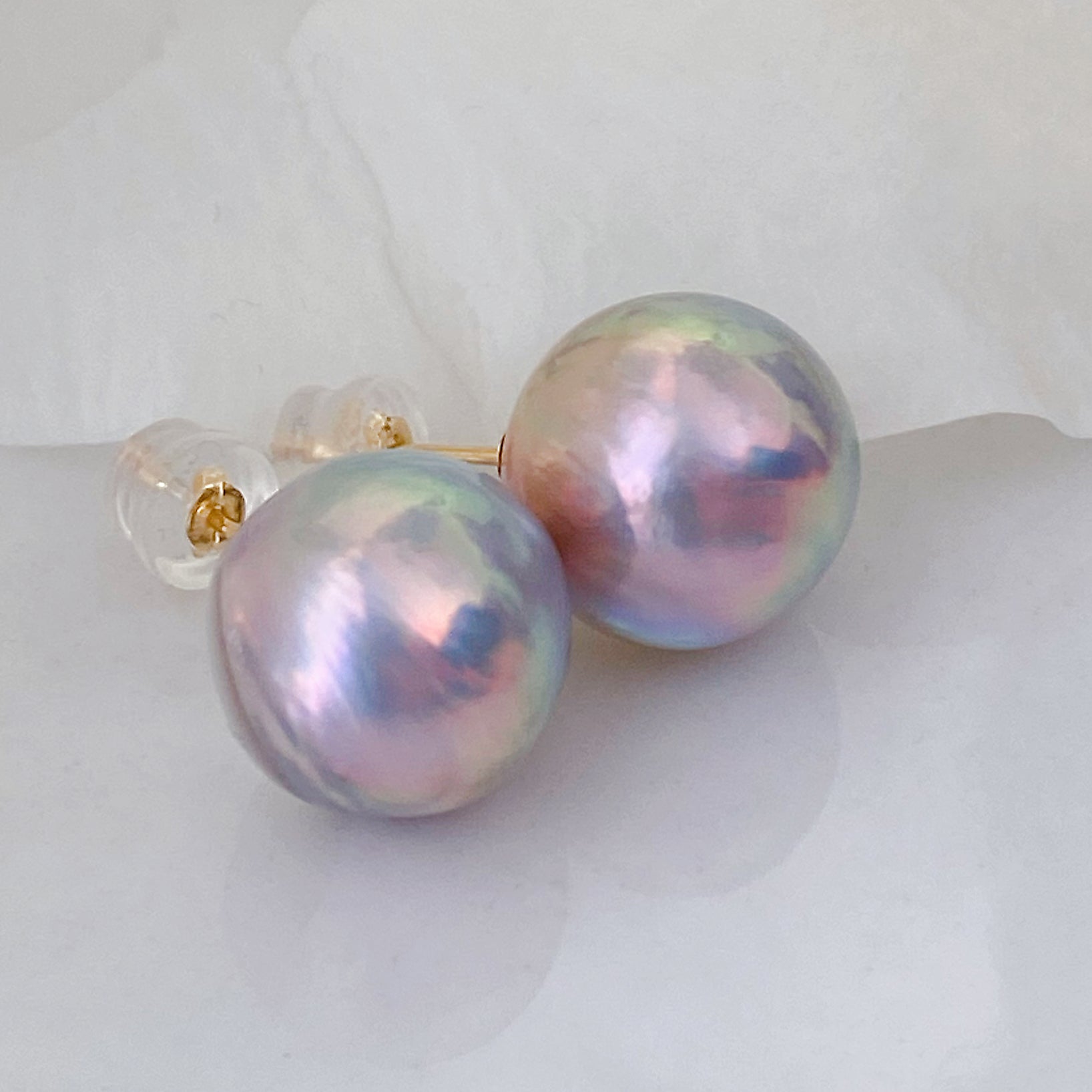 一点ものmabe pearl aurora  nudeピアス - hikari pearl.