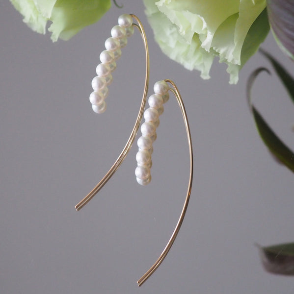 14kgf  7  pearls marquis ピアス - hikari pearl.