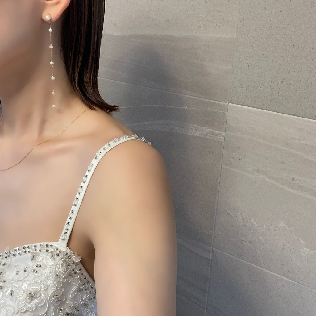 No.5 station  pearl long weddingピアス　イヤリング - hikari pearl.