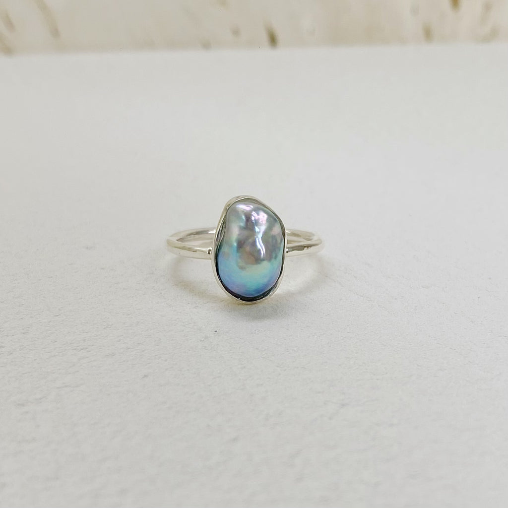 一点ものnatural blue akoya ring No.24 - hikari pearl.