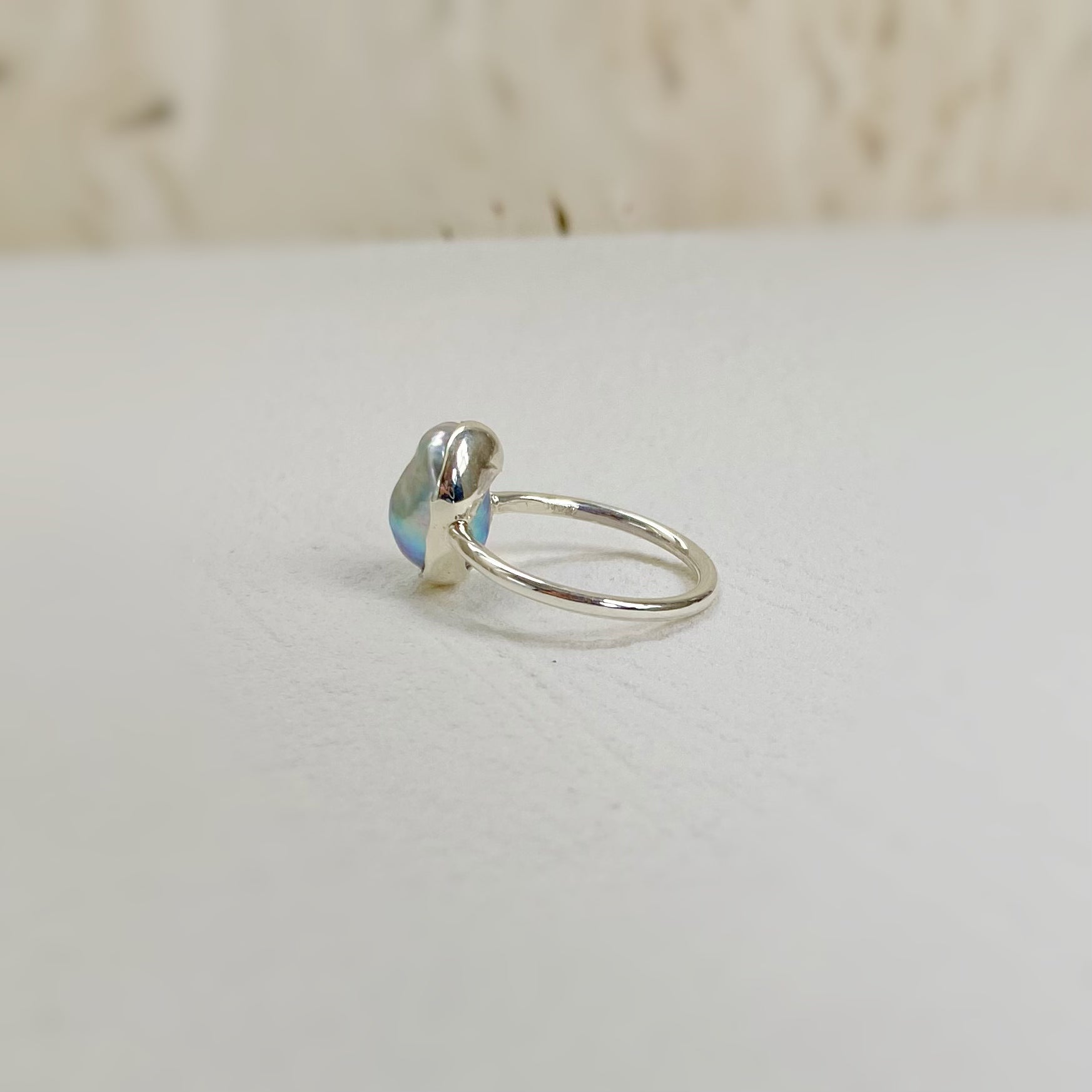 一点ものnatural blue akoya ring No.24 - hikari pearl.