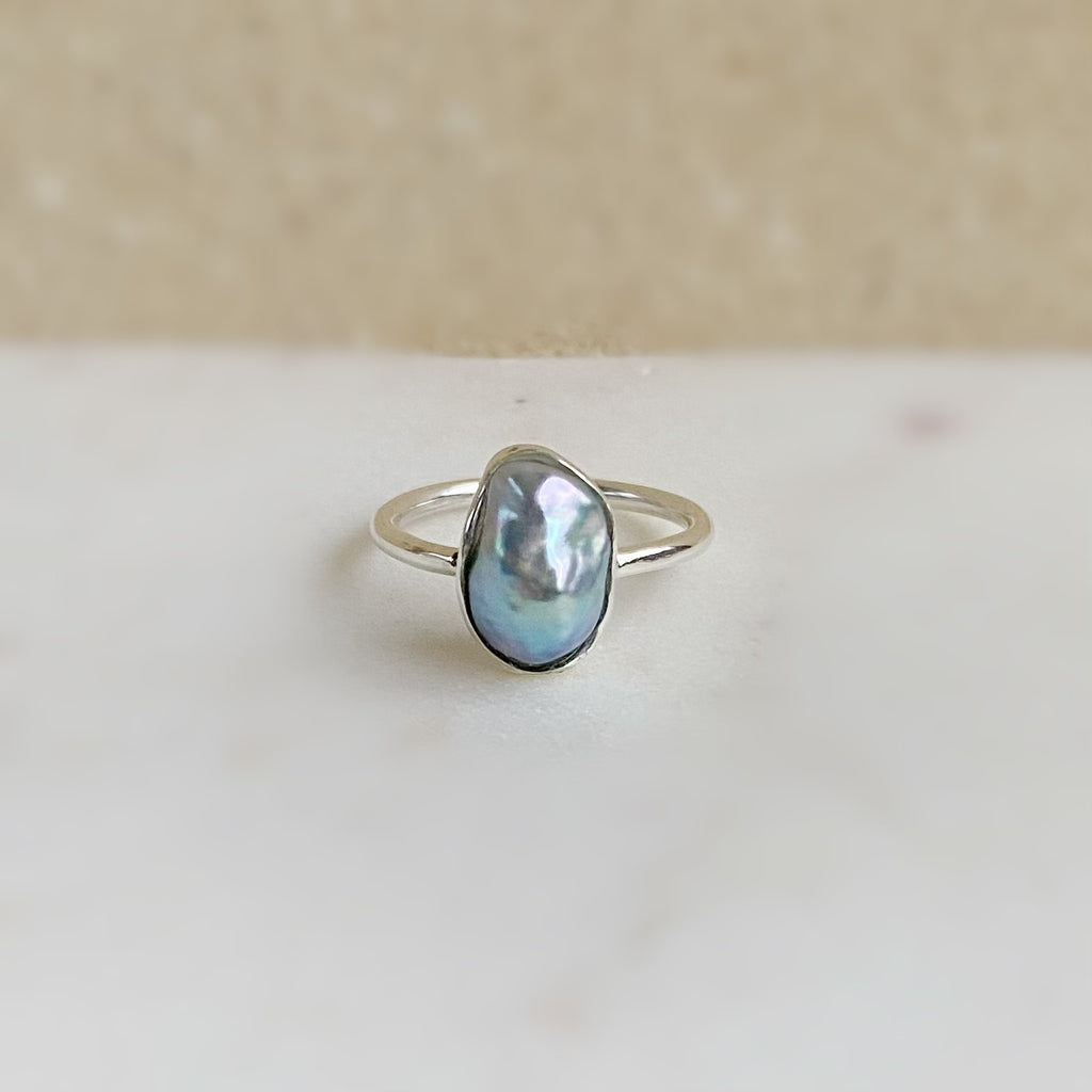 一点ものnatural blue akoya ring No.24 - hikari pearl.