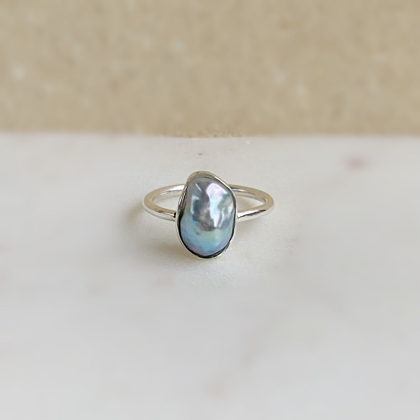一点ものnatural blue akoya ring No.24 - hikari pearl.