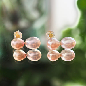 happy dragee twin  pearl ピアス　イヤリング - hikari pearl.
