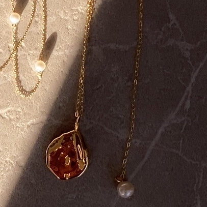 petal  pearl gold long necklace ネックレス - hikari pearl.