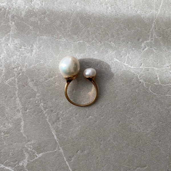 一点もの Baroque  double   pearl リング - hikari pearl.
