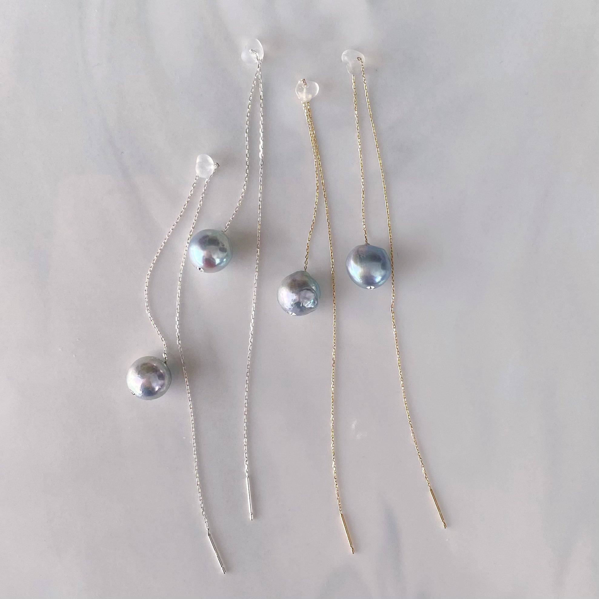 pearl long  chain weddingピアス　イヤリング - hikari pearl.