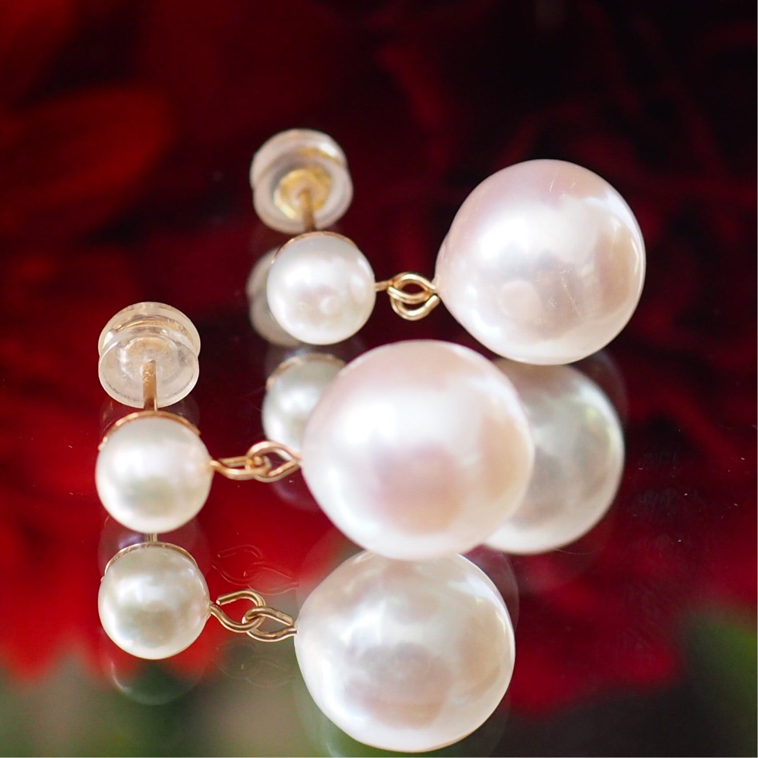 teardrop  double  pearl ピアス　イヤリング - hikari pearl.