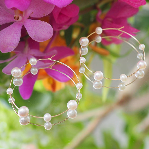 14kgf 50mm hoop station  pearl ピアス - hikari pearl.
