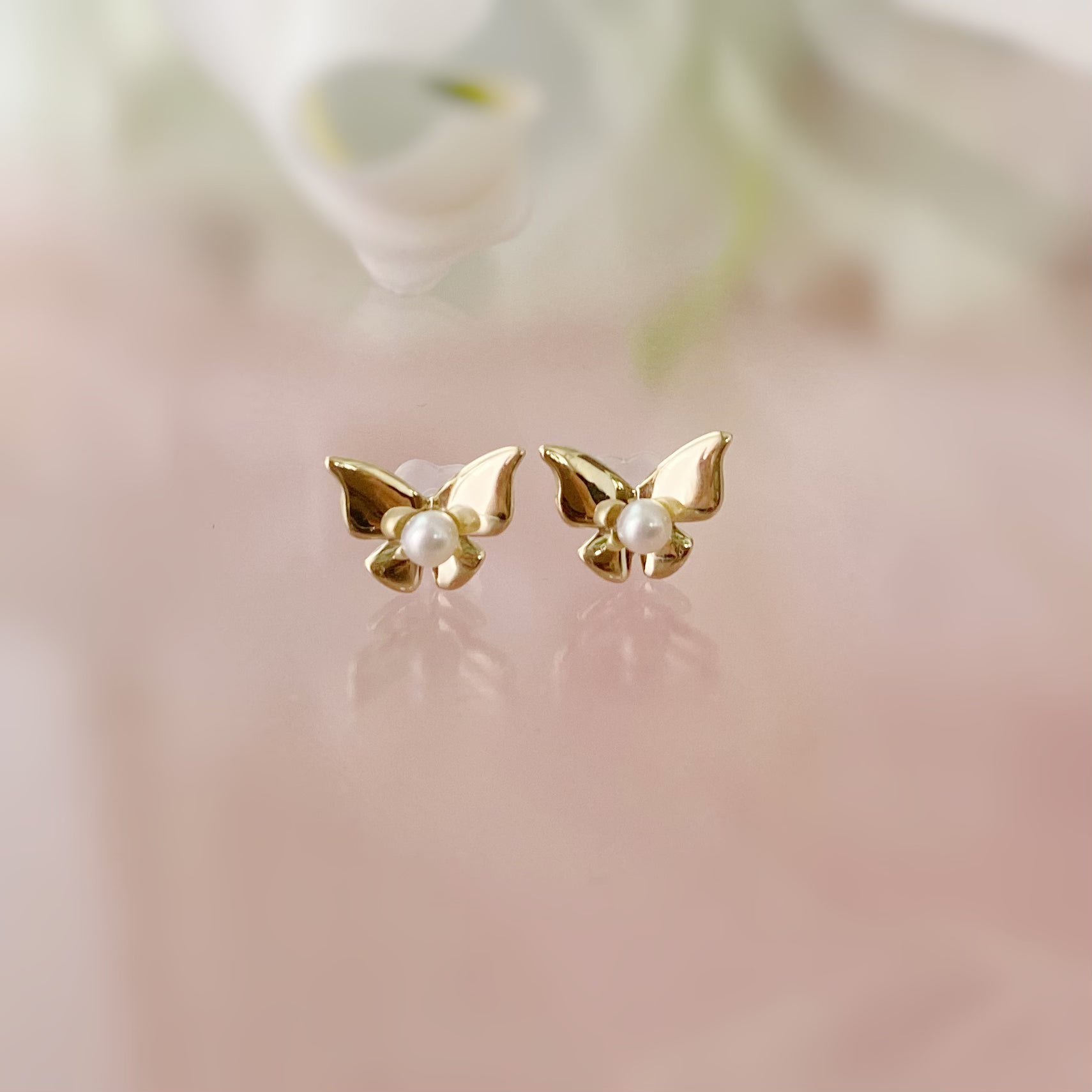 k10 Papillon motif  pearl ピアス　イヤリング - hikari pearl.