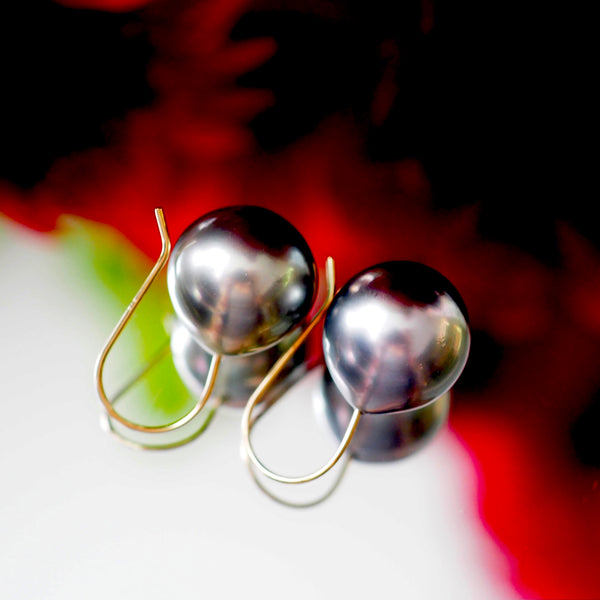k18 Tahiti   pearl  hook ピアス - hikari pearl.