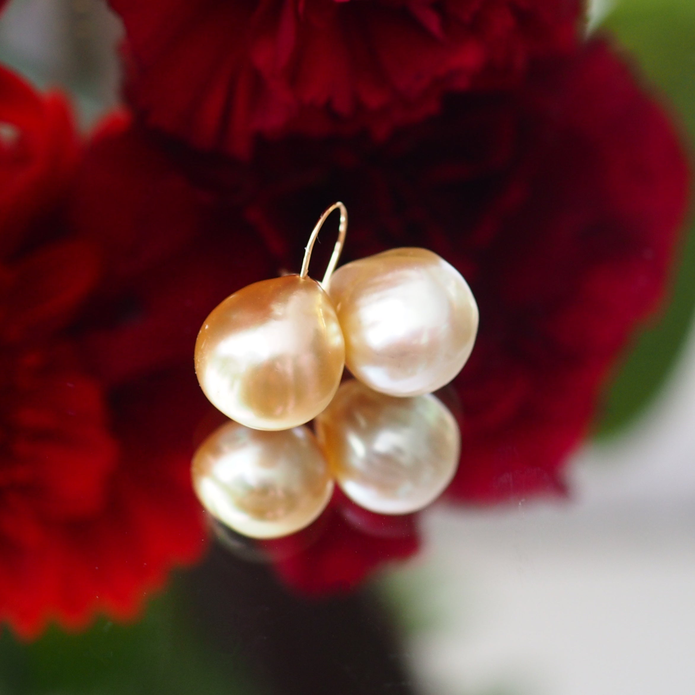 k18 South Sea pearl hook ピアス - hikari pearl.