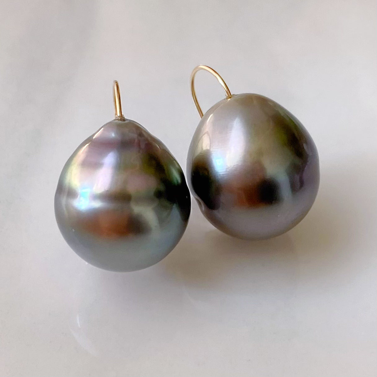 一点もの　k18 tahiti pearl  ピアス - hikari pearl.