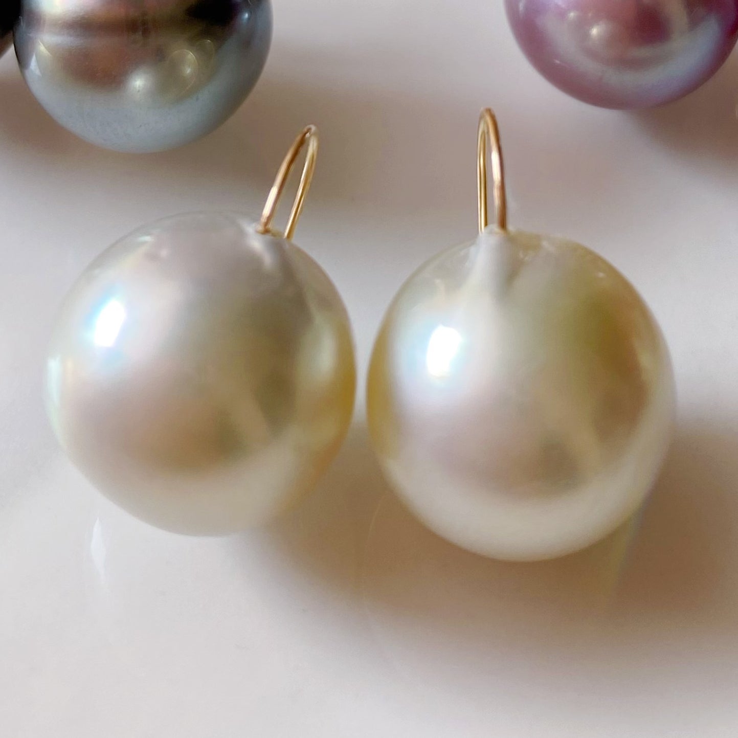 一点もの　k18 south sea pearl  ピアス - hikari pearl.