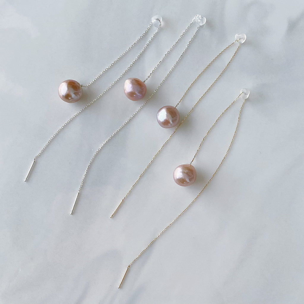 pearl long  chain weddingピアス　イヤリング - hikari pearl.