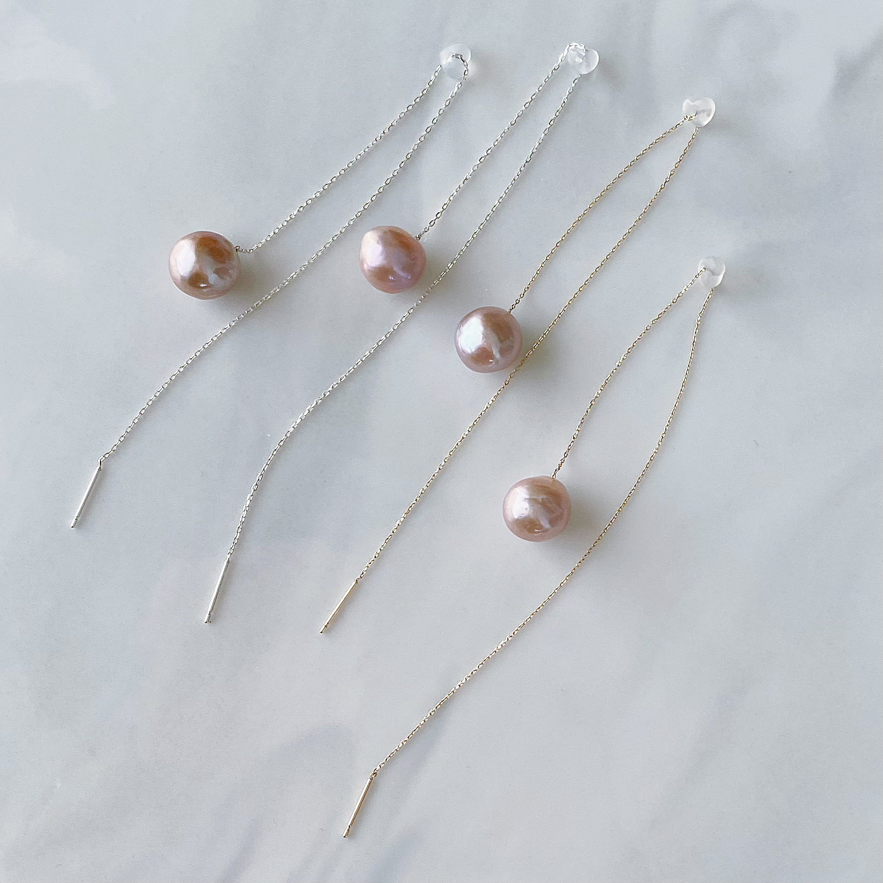 pearl long  chain weddingピアス　イヤリング - hikari pearl.