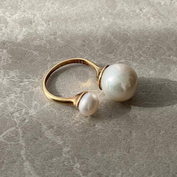 一点もの Baroque  double   pearl リング - hikari pearl.