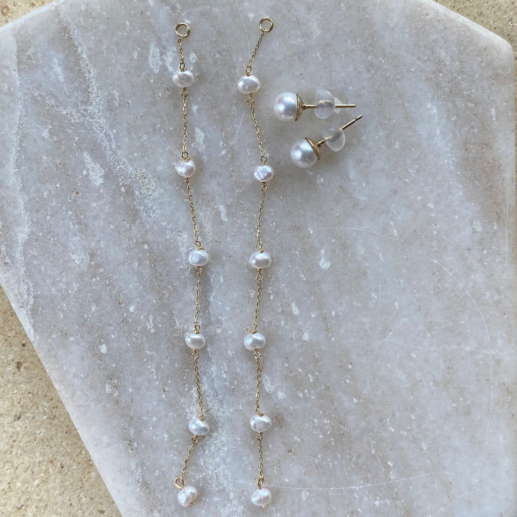 No.5 station  pearl long weddingピアス　イヤリング - hikari pearl.