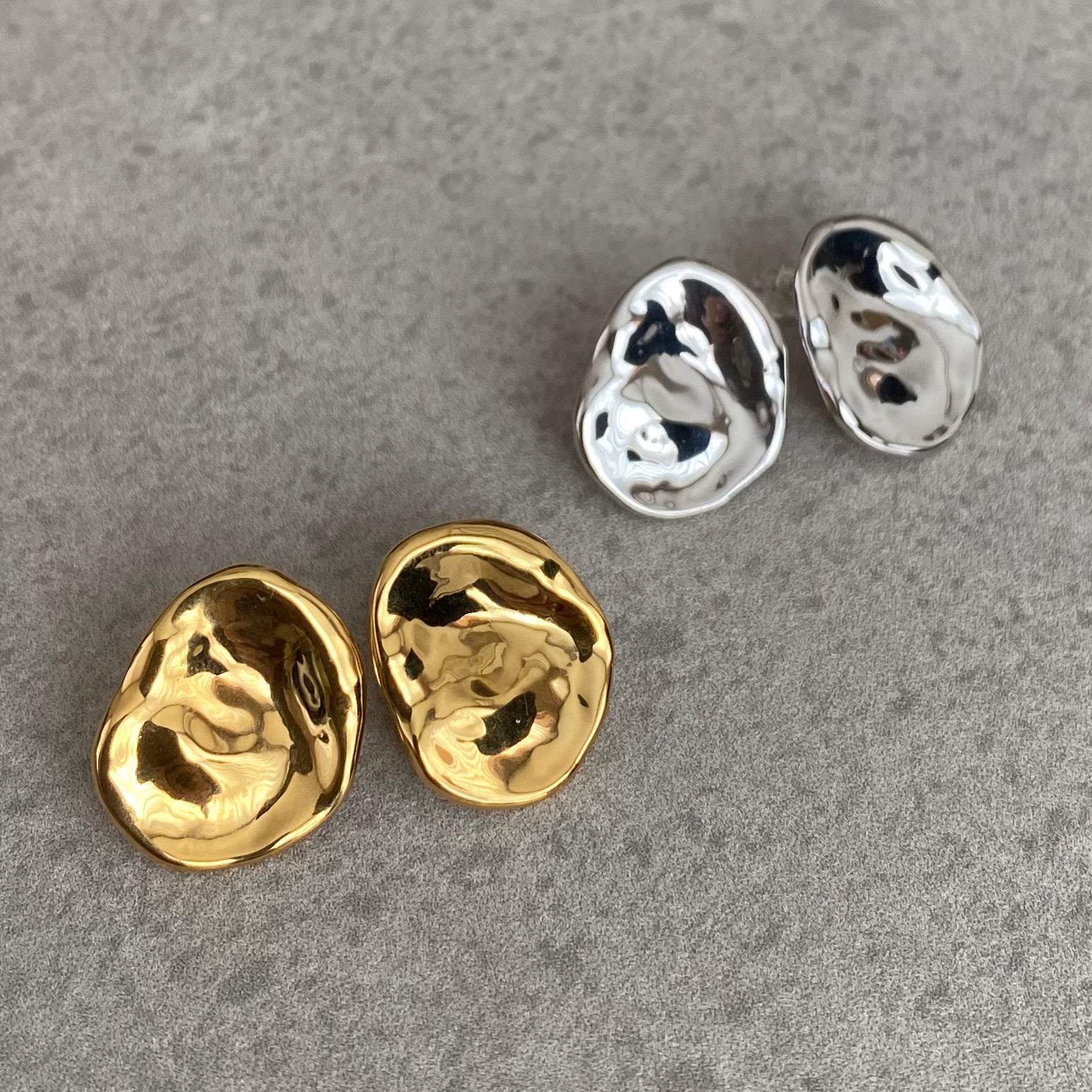 silver broad beans  pearl ピアス　イヤリング - hikari pearl.
