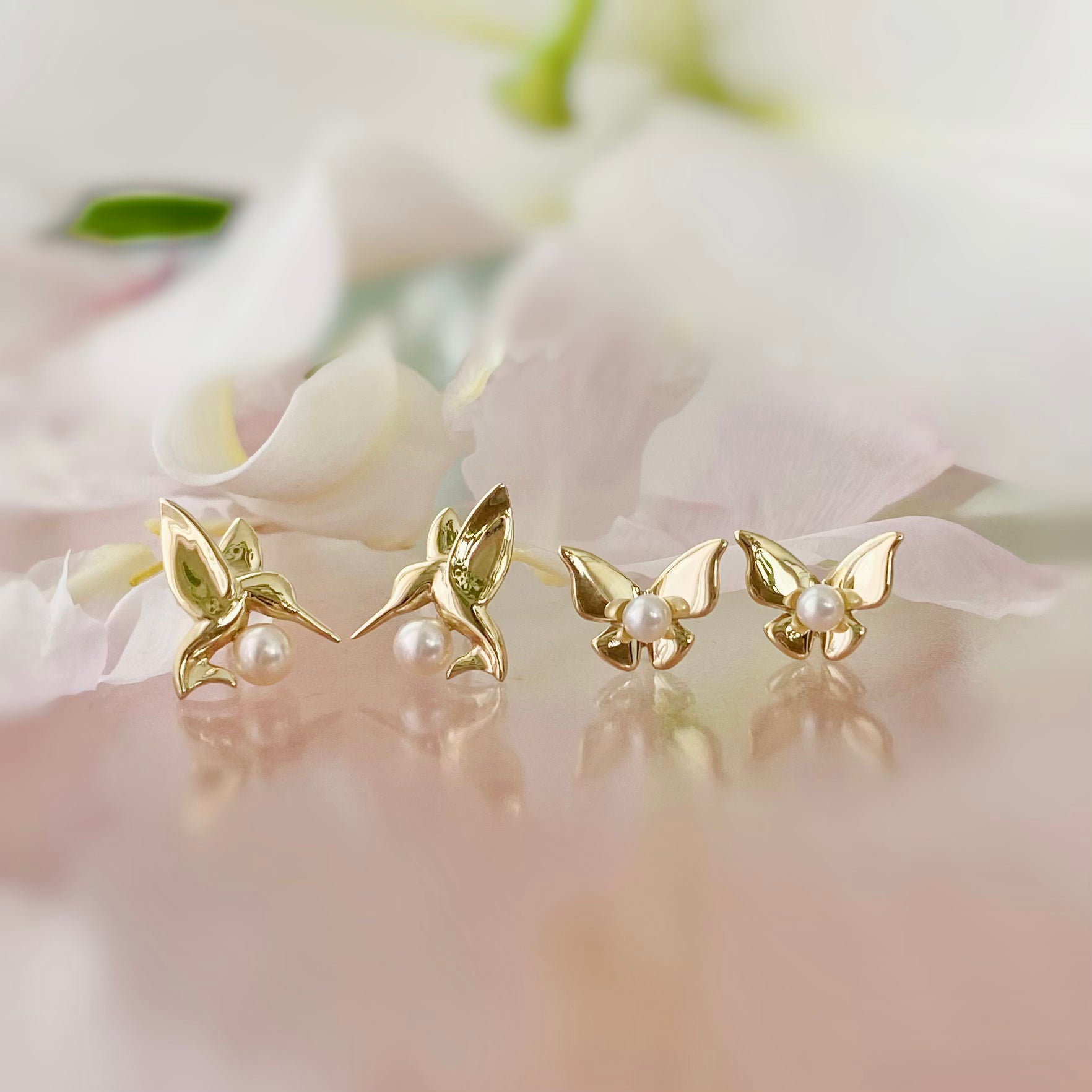 k10 Papillon motif  pearl ピアス　イヤリング - hikari pearl.