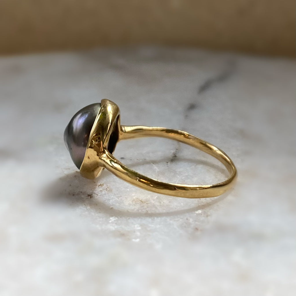 一点もの　tahiti  keshi ring No.7 - hikari pearl.