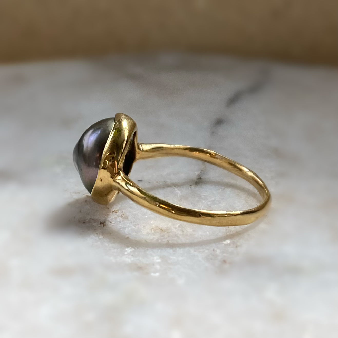 一点もの　tahiti  keshi ring No.7 - hikari pearl.