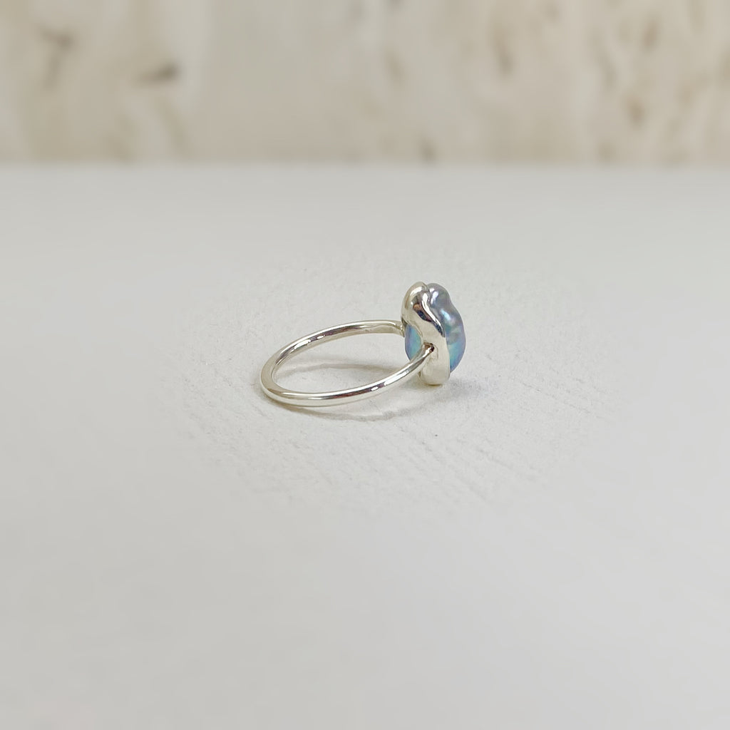 一点ものnatural blue akoya ring No.24 - hikari pearl.