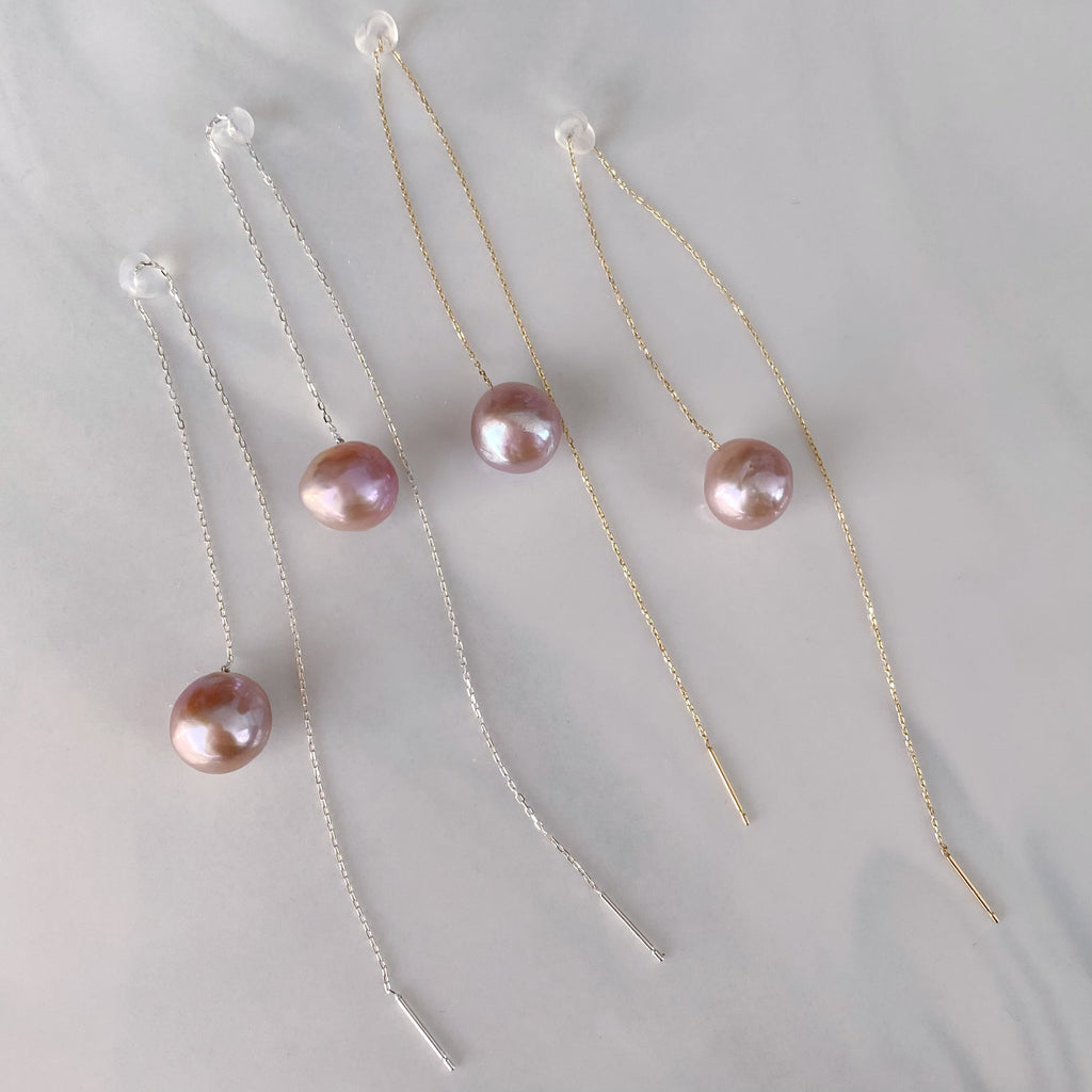 pearl long  chain weddingピアス　イヤリング - hikari pearl.